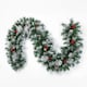 image 1 of Neo 2m Artificial Green Christmas Garland Lush Evergreen Holiday Decoration Reusable Festive Wreath Trim for Mantel, Staircase & Outdoor Use | Green | Green Red
