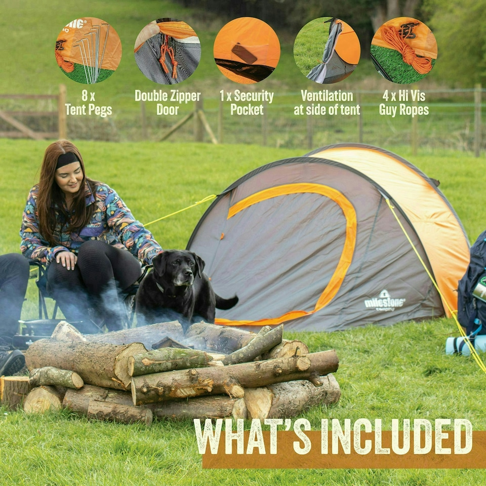 image 1 of Milestone Camping Pop Up Tent
