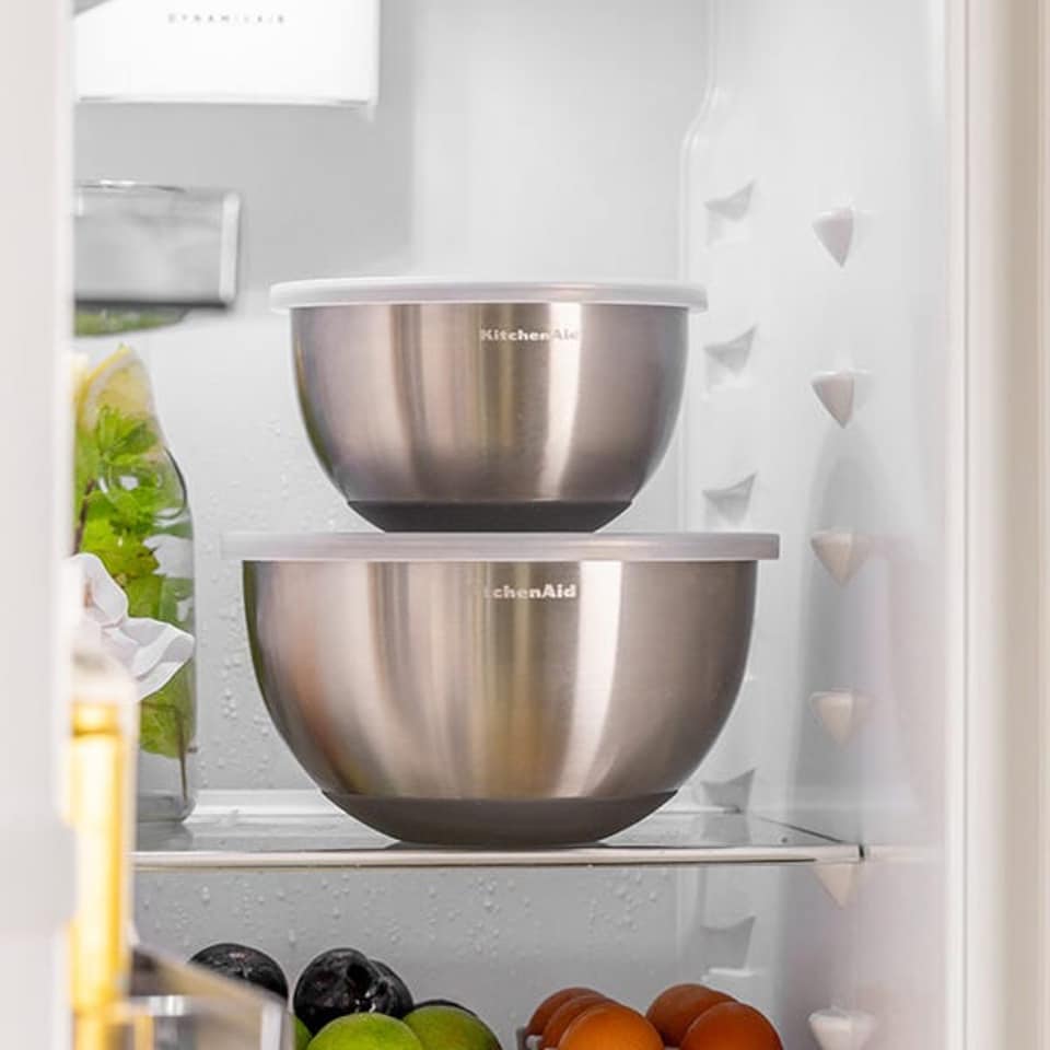 image 1 of KitchenAid Set of 2 Stainless Steel Mixing Bowls