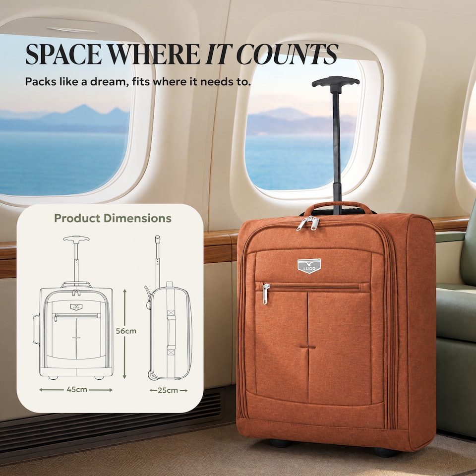 image 1 of Lugg Mars Soft Cabin Bag with Wheels 56x45x25cm for EasyJet Overhead Locker