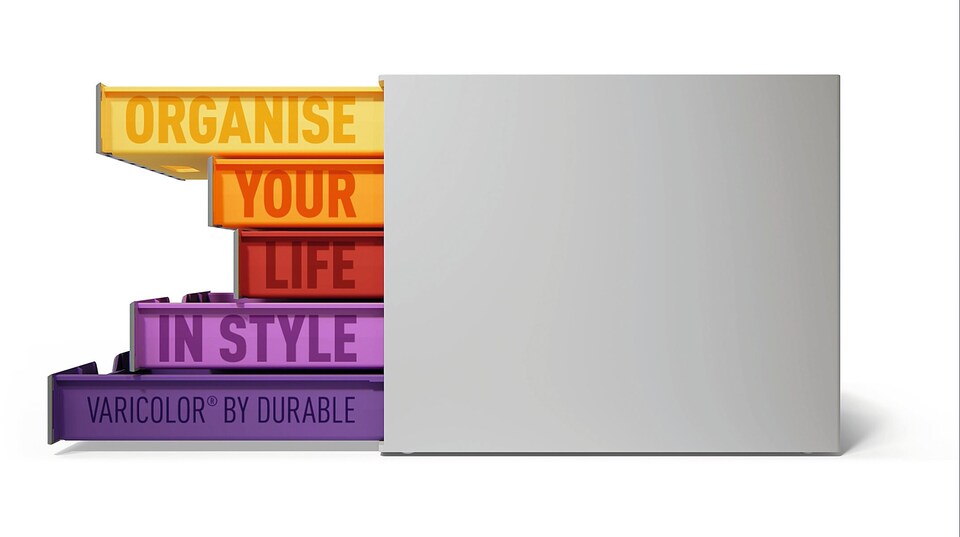 image 1 of Durable VARICOLOR Desktop Organiser 5 Drawer Colour Coded Modular Storage | A4+