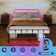 image 8 of HOMCOM Double Bed Frame with LED Lights and Charging Station, Black