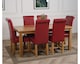 image 4 of Oslo 180 x 90 cm Large Oak Dining Table and 6 Washington Leather Chairs | Red | Red