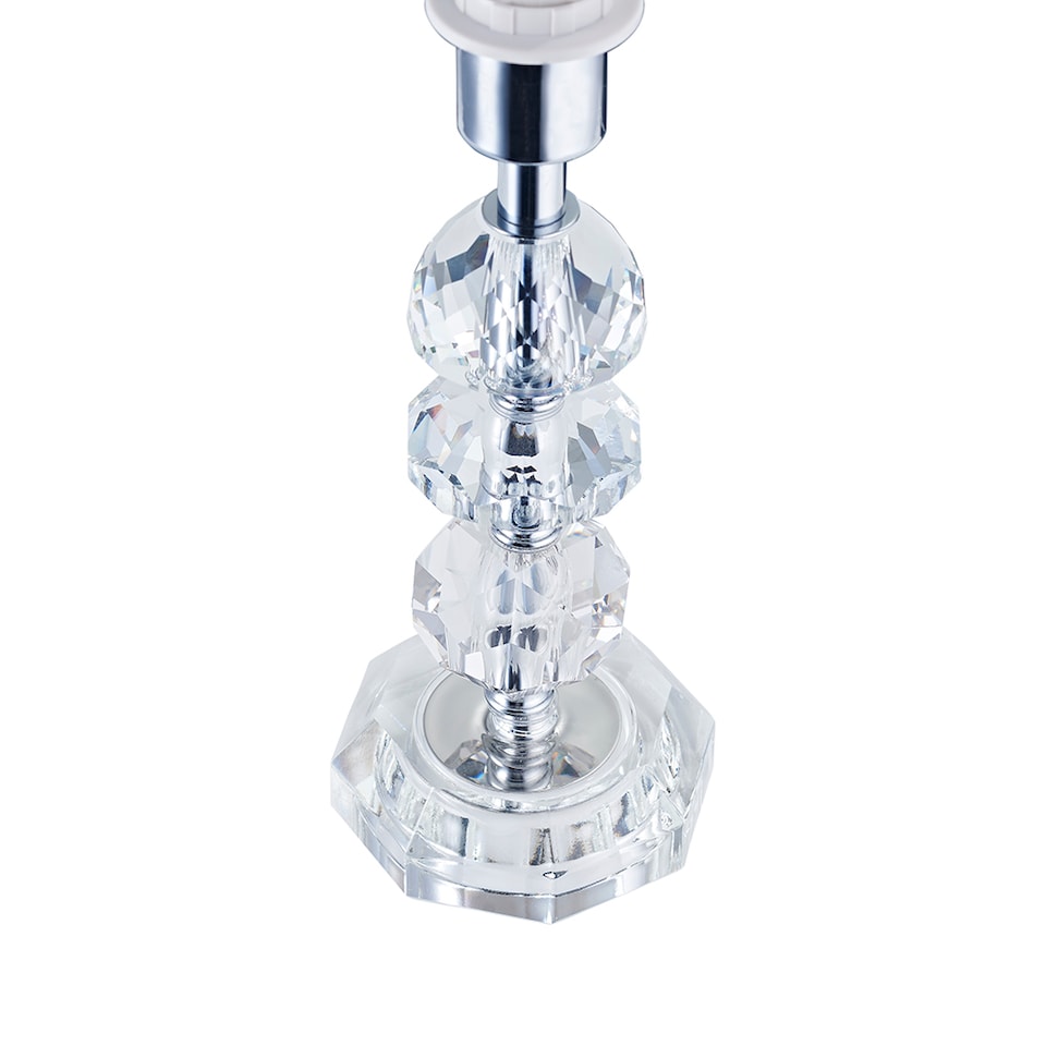 image 1 of Contemporary and Chic Clear K9 Crystal Glass Table Lamp Base with Faceted Moulds | Clear