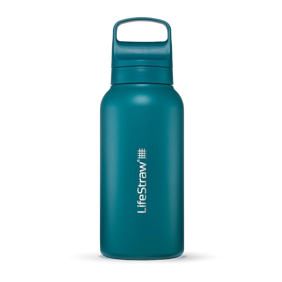 image 1 of LifeStraw Go 2.0 Stainless Steel Water Filter Bottle 700ml - Laguna Teal