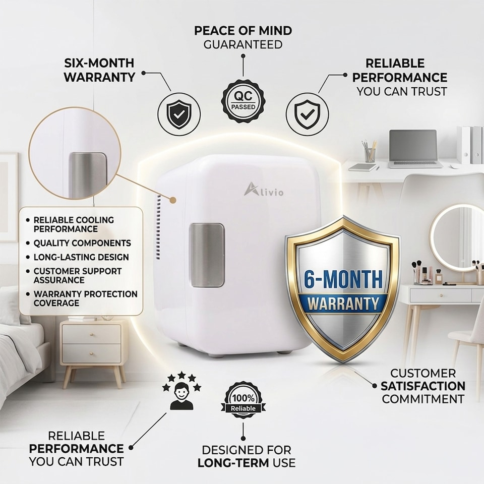 image 1 of Alivio 4L Portable Mini Fridge, Compact Electric Cooler & Warmer for Home, Office & Travel | White | white | 1
