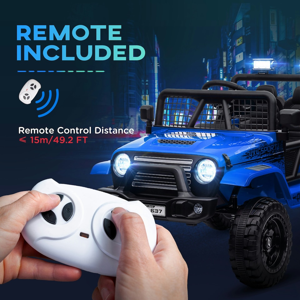 image 1 of AIYAPLAY Kids Ride On Car, 12V Electric Truck w/ Suspension, Blue
