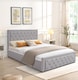 image 3 of Ottoman Storage Gaslift Bed 4ft6 Double Grey Velvet Bedroom Furniture