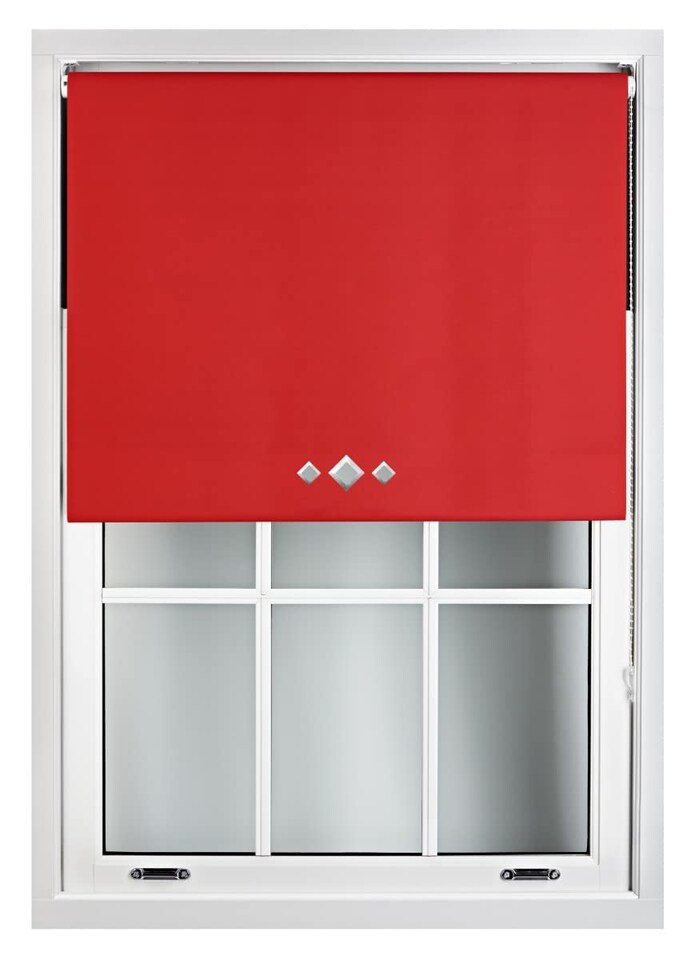 image 1 of Blackout Roller Blind Diamond Eyelet | Metal Fittings | Red | Red