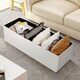 image 3 of COSTWAY Foldable Storage Ottoman Bench Large Storage Chest with Divider