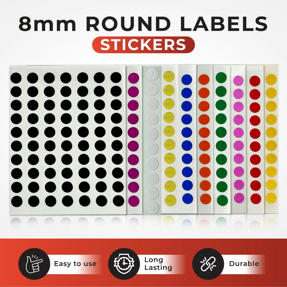 image 1 of Pack of 560 Gold 8mm Round Labels - Stickers