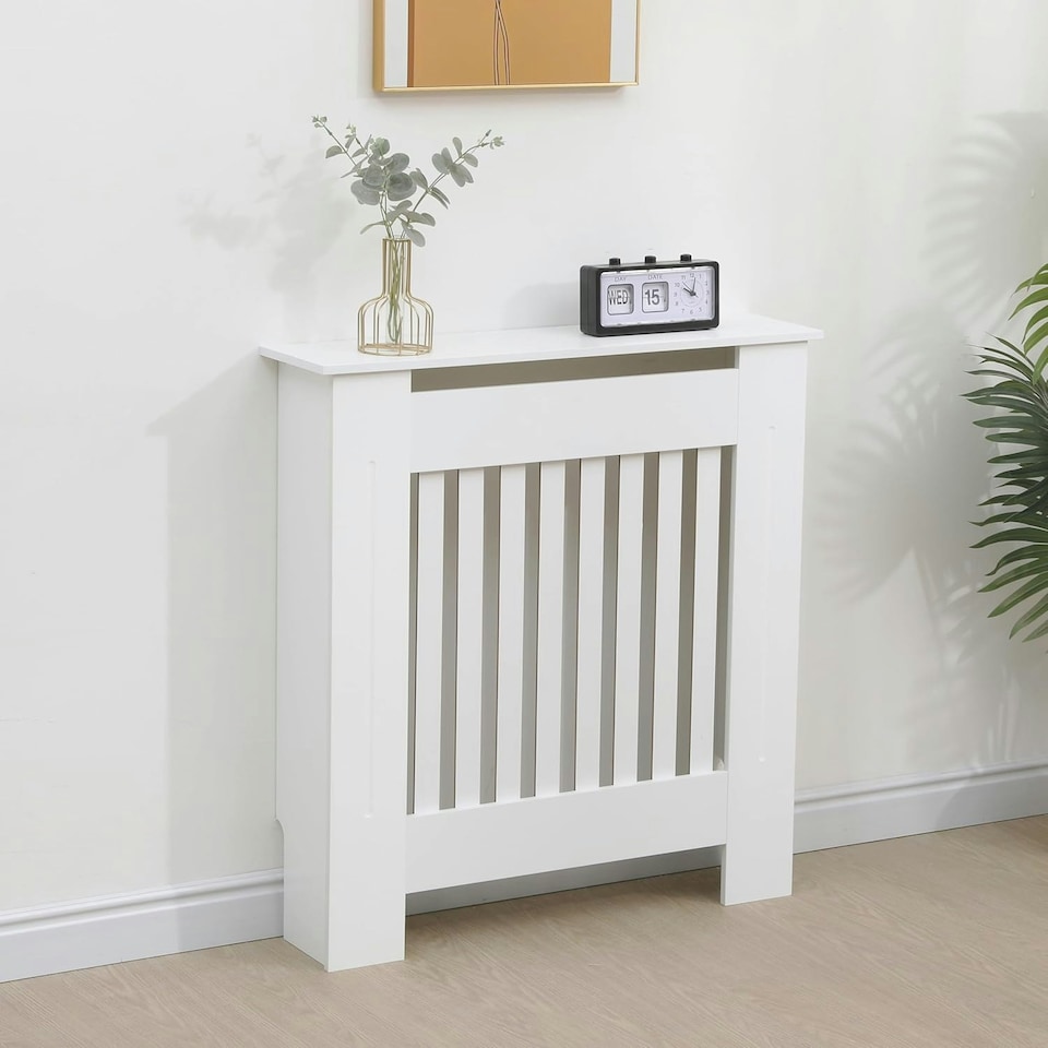 image 1 of Small Radiator Cover Cabinet MDF Modern Cabinet Top Shelving Home Office Hallway