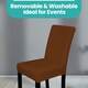 image 6 of Velvet Dining Chair Covers, Spandex High-Back Chair Slipcovers - 220GSM
