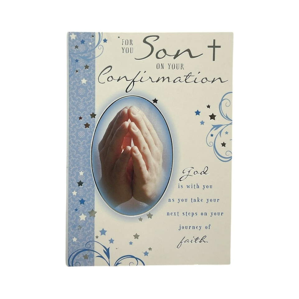 image 1 of For Son On Your Confirmation Prayer Design Religious Greeting Card