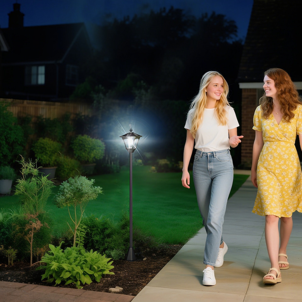 image 1 of Outsunny Outdoor Garden Solar Light with Base Freestanding Energy-saving Optical