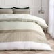 image 1 of OHS Multi Stripe Bedding Set Microfibre Duvet Cover with Pillowcase | Green | Sage | Double