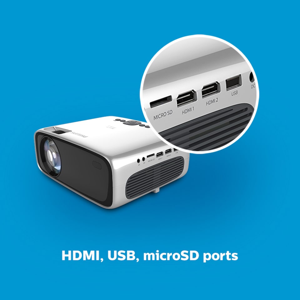 image 1 of Philips NeoPix Prime 2 Projector - 720p, Philips OS, HDMI and USB Ports