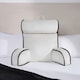 image 2 of OHS Piped Edge Reading Pillow with Head Rest Back Support Bed Sofa | Cream