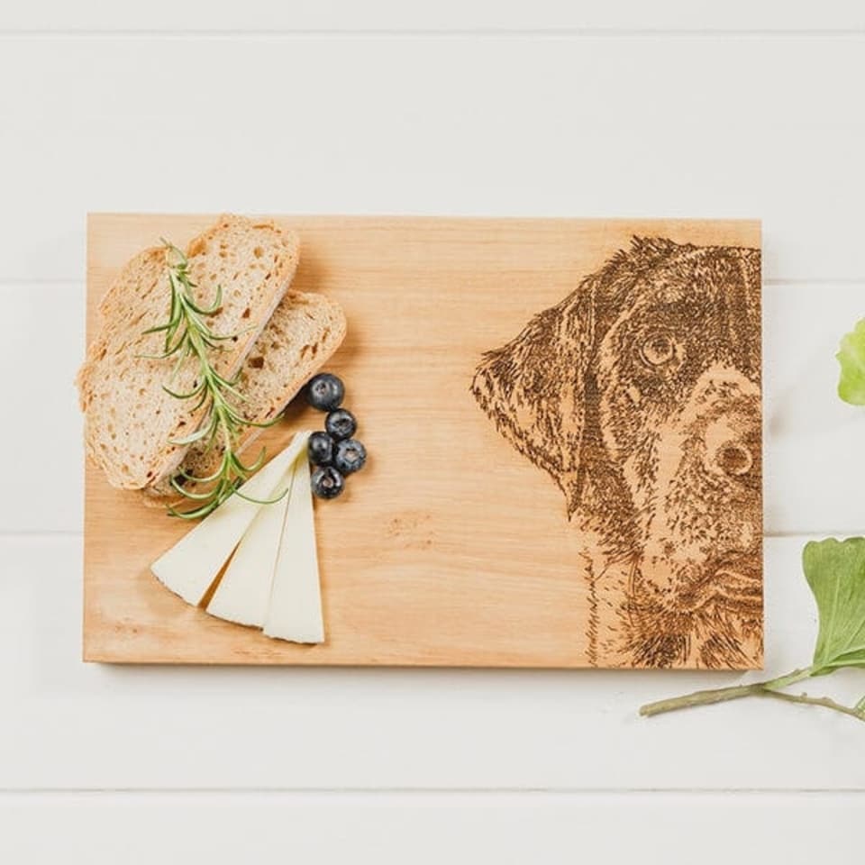 image 1 of The Just Slate Company Labrador 30cm Oak Serving Board