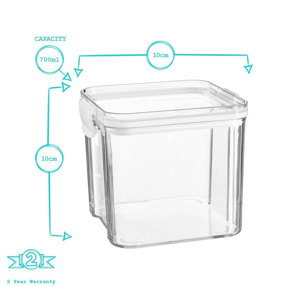 image 1 of Argon Tableware Food Storage Containers - 700ml - White - Pack of 3 - Resuable Container Meal Prep Container Tub Tupperware Airtight Lid