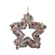 image 10 of 45cm Frosted Hanging Christmas Star Wreath with Red Jingle Bells & Wooden Stars