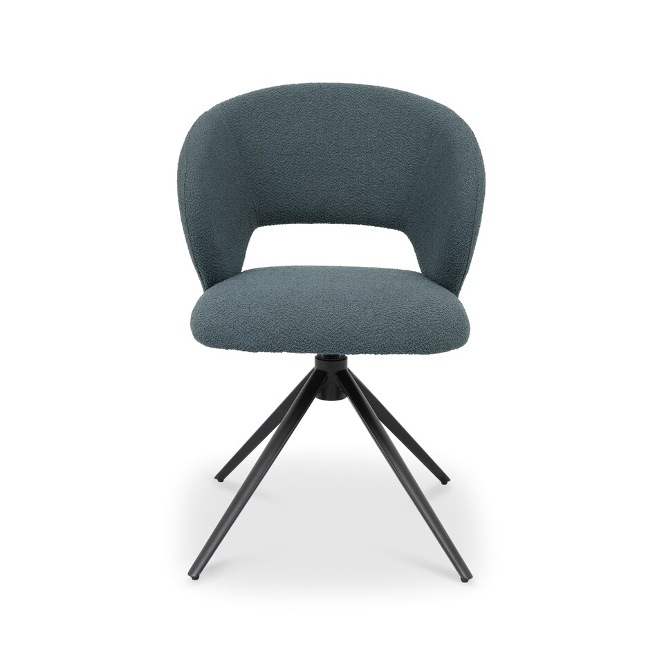image 1 of Bentley Designs - Stella - Swivel Chair in Blue Boucle Fabric (Single)