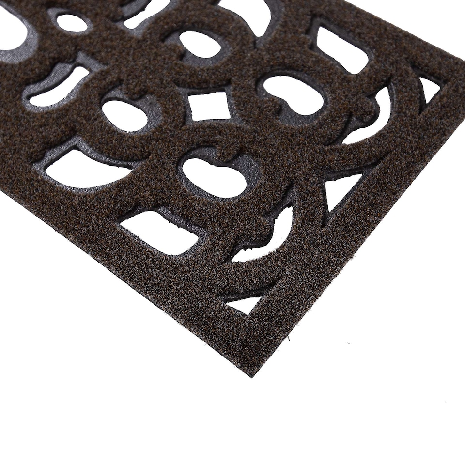 image 1 of Nicoman Victorian Style Outdoor Step Mat Brown 75 x 25cm