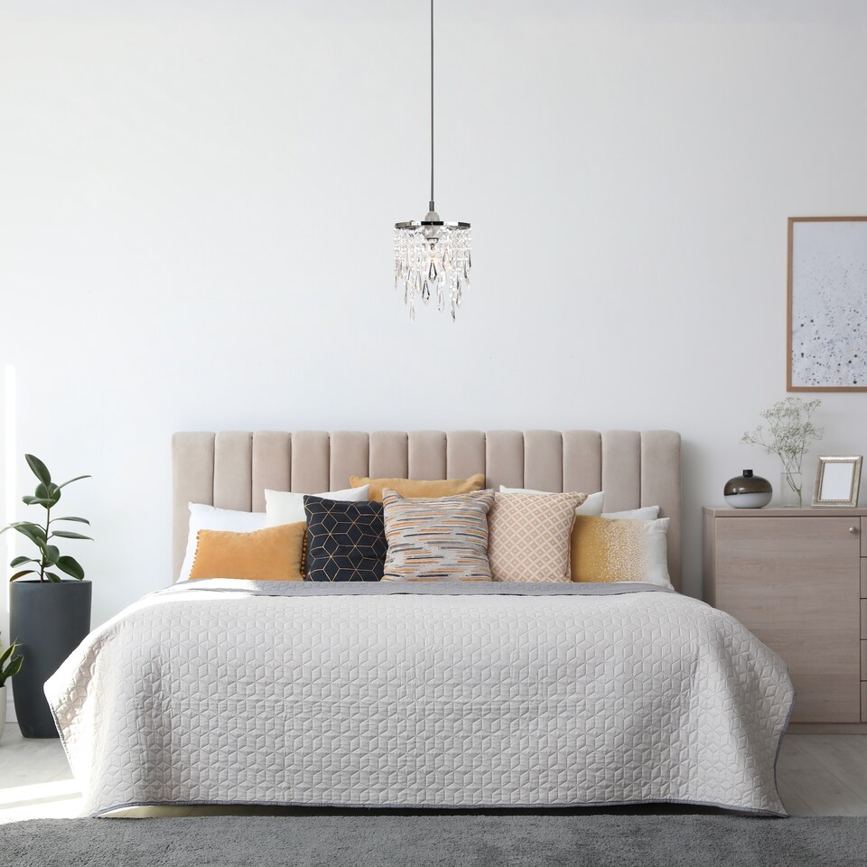 image 1 of Modern Waterfall Design Pendant Shade with Clear Acrylic Droplets and Beads | Clear