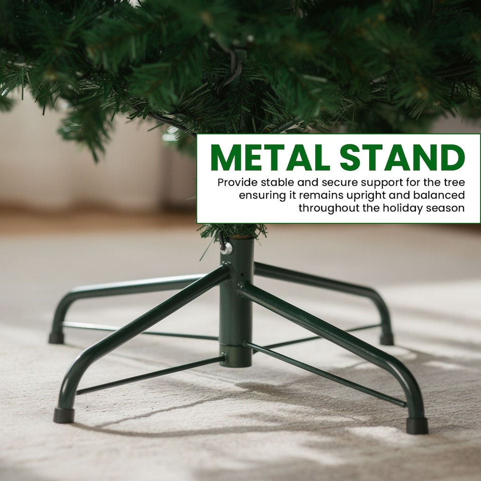 image 1 of Alivio 6ft Natural Looking Artificial Christmas Tree For Home With Metal Stand