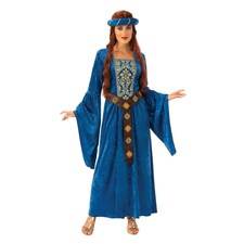 Bristol Novelty Womens/Ladies Medieval Maiden Costume - Royal Blue - S S