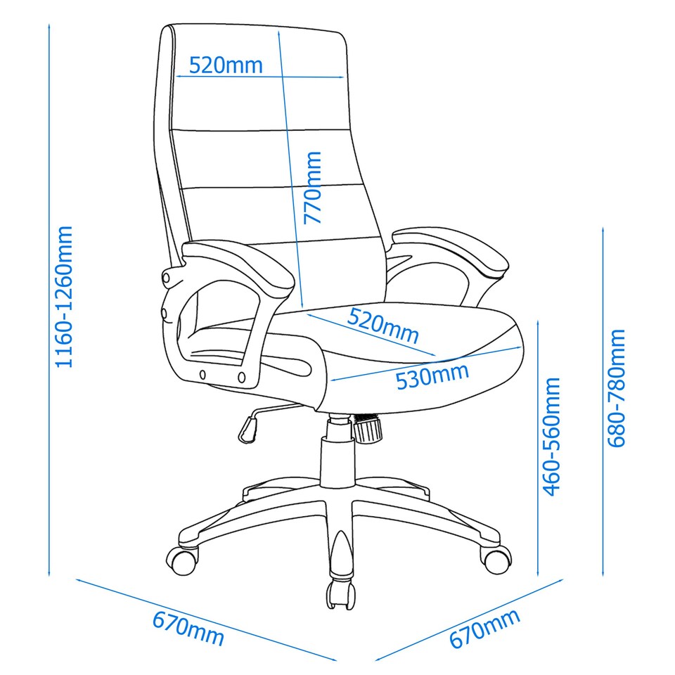 image 1 of Hampton office chair in brown leather Brown | Brown