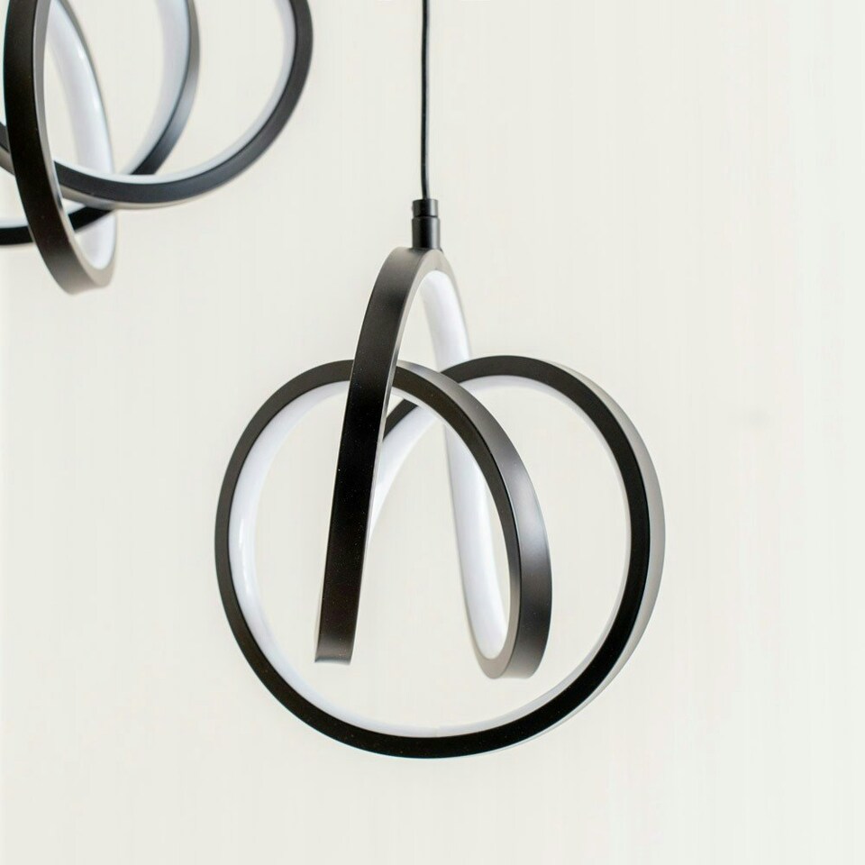 image 1 of ValueLights Infinity Black Loop Cluster Integrated LED Ceiling Light Black