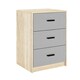 image 10 of Oak 3-Drawer Bedside Table Black | Accent Colour: Black