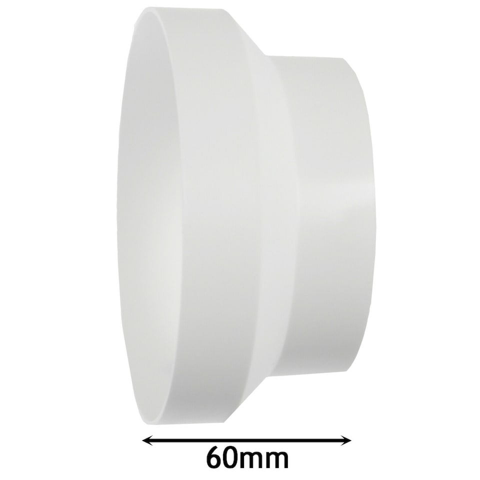 image 1 of SPARES2GO Ducting Reducer Connector for Cooker Hood Extractor / Tumble Dryer / Air Conditioning (5" / 125mm to 4" / 100mm)