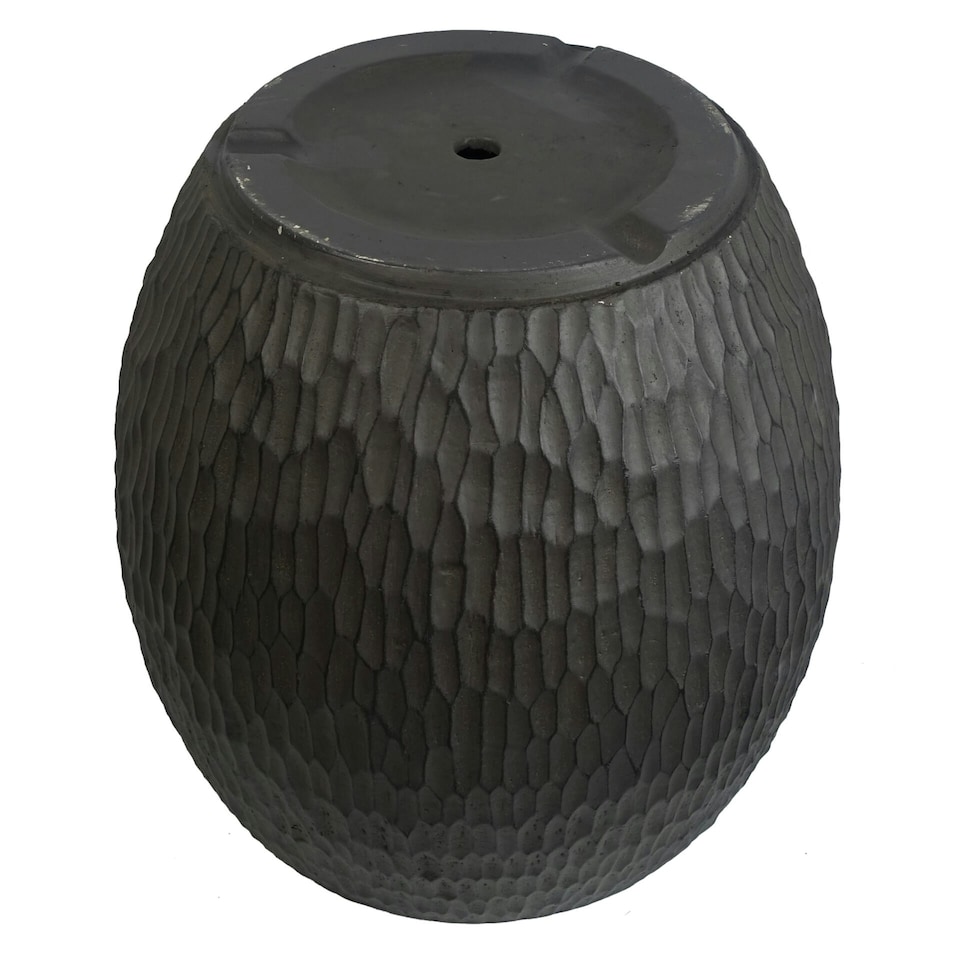 image 1 of 43cm Inoke Embossed Large Grey Composite Planter Plant Pot