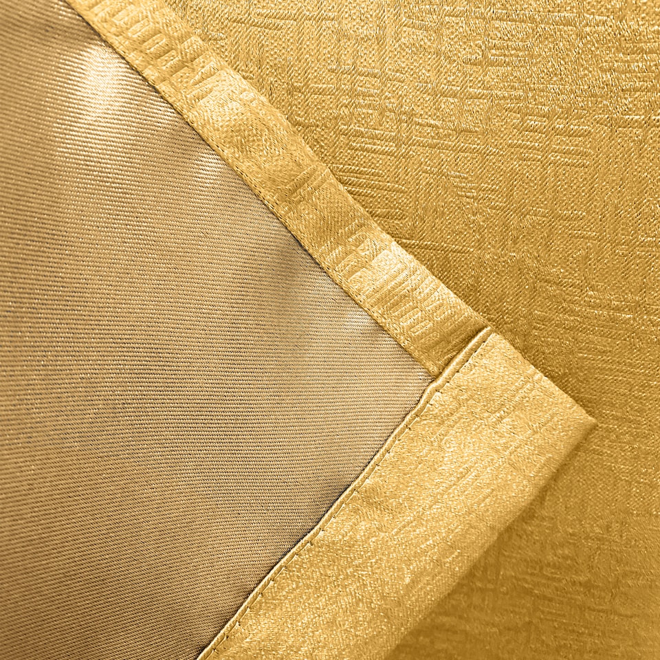 image 1 of Enhanced Living Vogue Ochre 46 x 72 inch (117x183cm) Eyelet Thermal Noise reducing Dim Out Curtains (PAIR) | Yellow | Ochre | 2