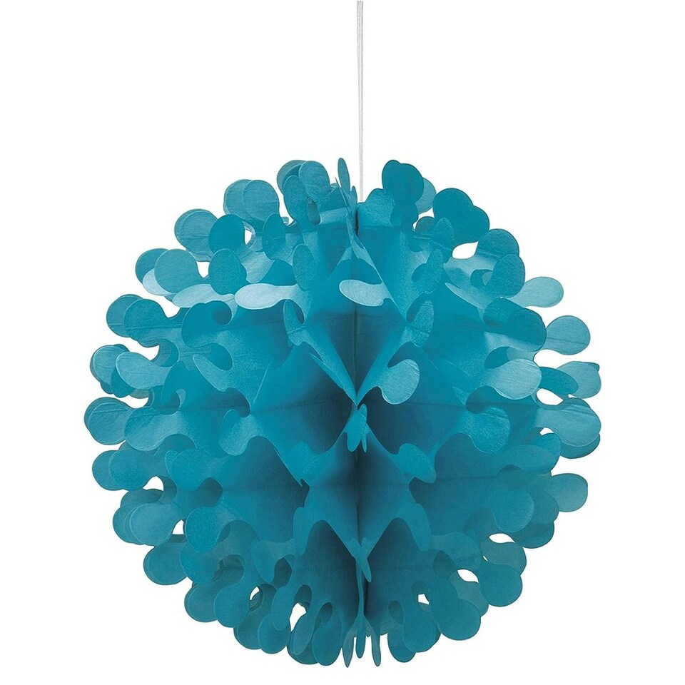 Unique Party Tissue Paper Flutter Hanging Decoration - Teal - One Size
