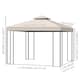image 5 of Outsunny 3 x 3 m Garden Gazebo Double Roof Marquee Patio Wedding Party Tent Canopy Shelter with Sidewalls Beige