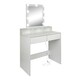 image 1 of Harbour Housewares Wooden Dressing Table with LED Lights - White White