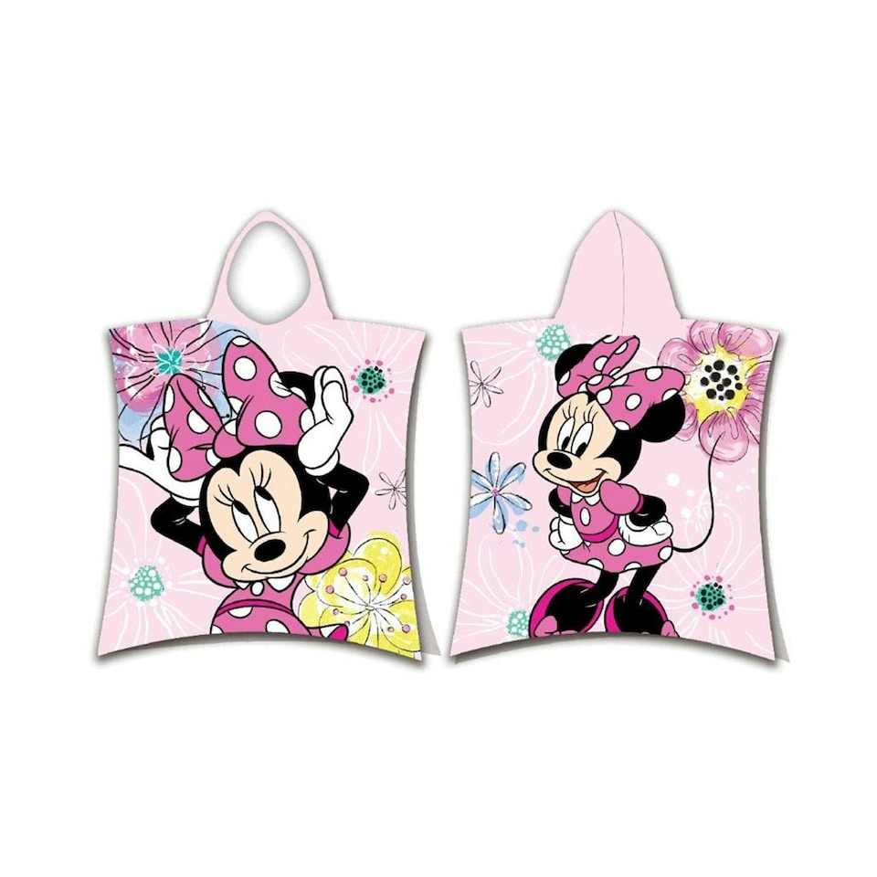 image 1 of Disney Minnie Mouse Bow Hooded Towel - Pink/Multicoloured - One Size | Pink | One size
