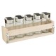 image 1 of 6-Pc Spice Herb Glass Jars with Wooden Wall Rack