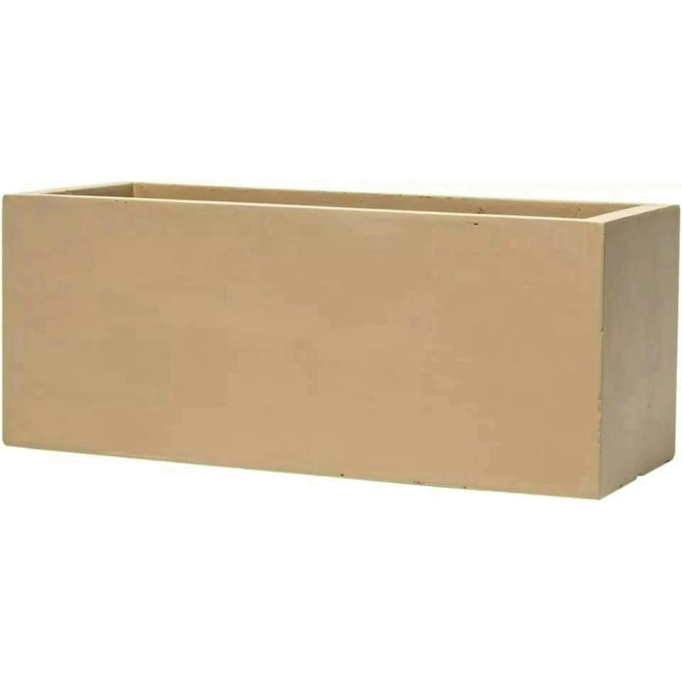 image 1 of Primrose Garden Fibrecotta Sand Beige Trough Rectangular Planter 80cm