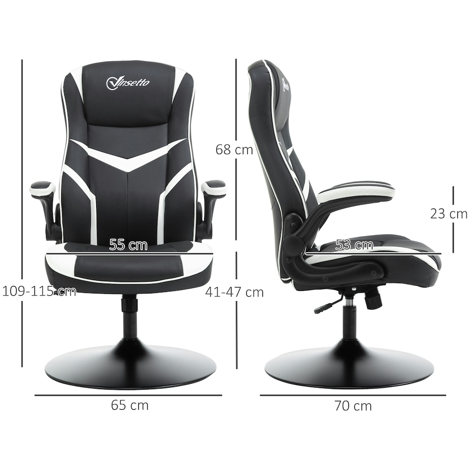 image 1 of Vinsetto Racing Office Chair PVC Leather Computer Gaming Height Adjustable