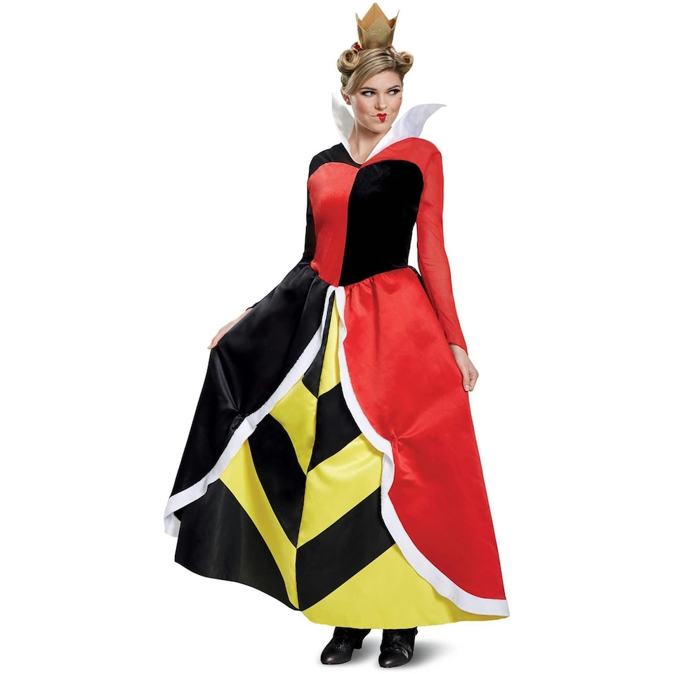 image 1 of Alice In Wonderland Womens/Ladies Classic Queen Of Hearts Costume - Red/Black/Yellow - S S