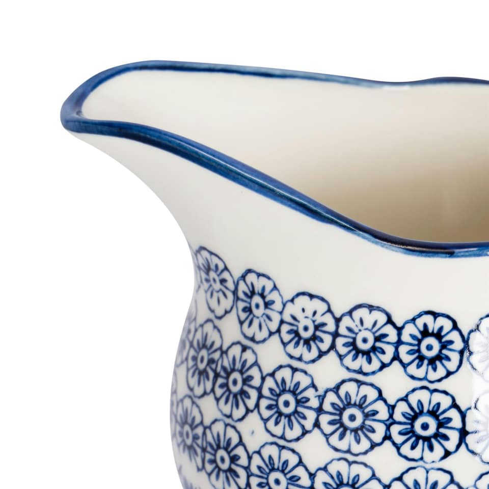 image 1 of Nicola Spring Hand-Printed Milk Jug - 300ml - Navy Blue