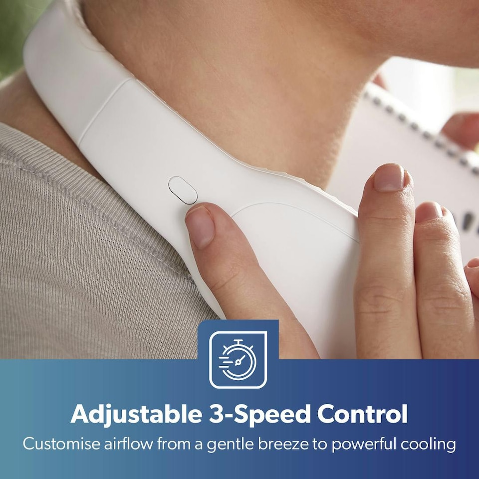 image 1 of GEEPAS Portable Neck Fan 1500mAh - White