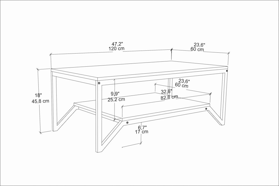 image 1 of Decorotika Flora Coffee Table with Metal Frame - W 120 cm x H 46 cm x D 60 cm