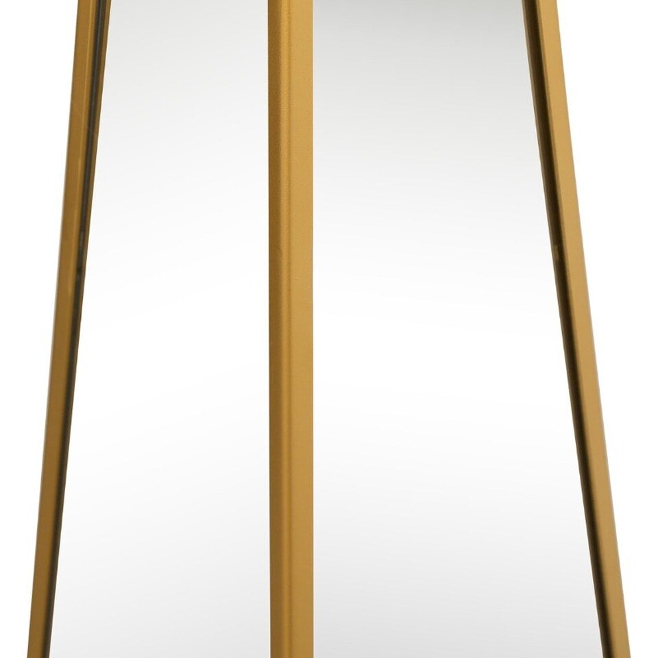 image 1 of The Obelisk - New Gold Metal Edged Mirrored Garden Ornament 47" X 10" X 10" (120CM X 25CM X 25CM) Gold