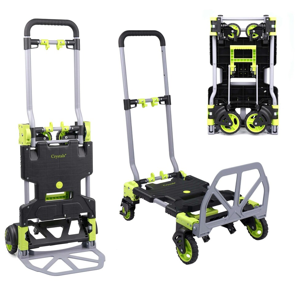 image 1 of 2-in-1 Hand Sack Truck Trolley, Folding Platform Cart Dolly, 120kg Load Capacity