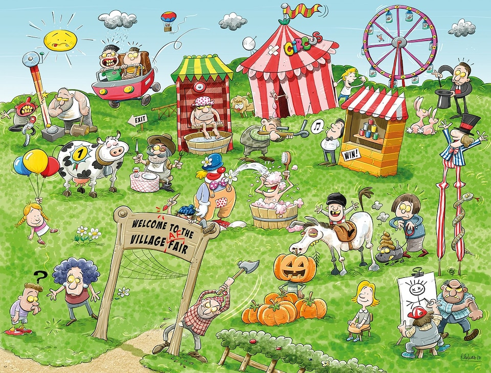 image 1 of Chaos at the Village Fair 1000 Piece Jigsaw Puzzles - Chaos no.7